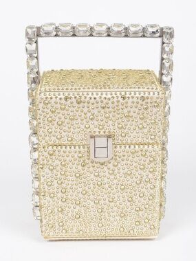 Rhinestone Handle Stoned Party Clutch